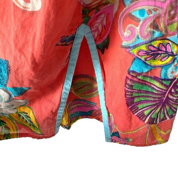 Kiki Sol Salmon Floral Fiji Coverup Swim Beach size XXL - Picture 4 of 8